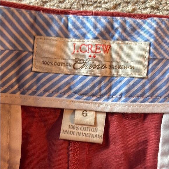 J. Crew 100% Cotton Red Chino Shorts Casual Summer Style - Picture 2 of 10